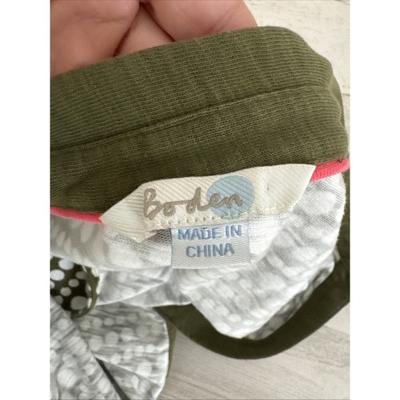 Boden Women's Midi Dress L/XL Green 100% Cotton A-Line - Picture 6 of 10